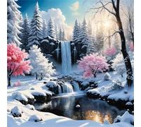 Puzzles for Adults 35 Piece,Winter Woods Waterfall jigsaw puzzles for adults 35 pieces Puzzle Classic Educational Game puzzle for Family Game and Birthday Gifts