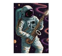 Puzzles for Adults 38x26cm/1000pcs Astronaut in Space Playing Saxophone Adult Jigsaw Puzzle Hands-on Game Precision Cutting Challenging Game Gifts 38x26cm/1000pcs