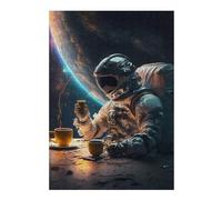 Puzzles for Adults 38x26cm/1000pcs Astronaut's Coffee Break Puzzles for Adults Brain Teaser Game Perfect Decoration Unique Birthday And Xmas Gifts 38x26cm/1000pcs