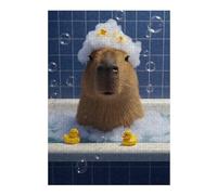 Puzzles for Adults 38x26cm/1000pcs Capybara in Bathtub with Rubber Ducks Jigsaws for Adults Anti-Stress Toys Enhance Memory Fun at Home Activities, 38x26cm/1000pcs