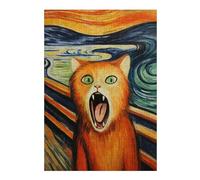 Puzzles for Adults 38x26cm/1000pcs Cat Scream Paintings Jigsaws for Adults Brain Teaser Game Difficult Hard Challenging Game Gifts 38x26cm/1000pcs