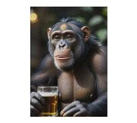 Puzzles for Adults 38x26cm/1000pcs Chimpanzee Drinking Funny Jigsaws for Adults Brain Teaser Game Difficult Hard Challenging Game Gifts 38x26cm/1000pcs