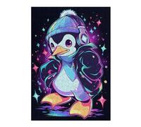 Puzzles for Adults 38x26cm/1000pcs Cool Hip Hop Penguin Jigsaws for Adults Brain Teaser Game Difficult Hard Challenging Game Gifts 38x26cm/1000pcs