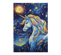 Puzzles for Adults 38x26cm/1000pcs Cute Starry Night Unicorn Puzzle for Adults Brain Teaser Game Improve Memory Fun at Home Activities, 38x26cm/1000pcs