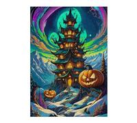 Puzzles for Adults 38x26cm/1000pcs Halloween Haunted Castle Puzzles for Adults Brain Teaser Game Perfect Decoration Unique Birthday And Xmas Gifts 38x26cm/1000pcs