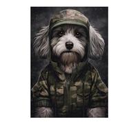 Puzzles for Adults 38x26cm/1000pcs Havanese Camo Jacket Jigsaws for Adults Brain Teaser Game Difficult Hard Challenging Game Gifts 38x26cm/1000pcs