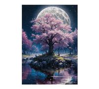 Puzzles for Adults 38x26cm/1000pcs Japan Cherry Blossom Puzzle for Adults Brain Teaser Game Improve Memory Fun at Home Activities, 38x26cm/1000pcs