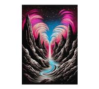 Puzzles for Adults 38x26cm/1000pcs Neon Valley with Luminous Stream Adult Jigsaw Puzzle Hands-on Game Precision Cutting Challenging Game Gifts 38x26cm/1000pcs