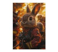 Puzzles for Adults 38x26cm/1000pcs Puzzles Brave Bunny Firefighter Jigsaw for Adults Relaxing Games Presents for Women Stress Reduction Gifts 38x26cm/1000pcs