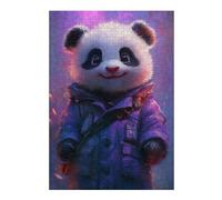 Puzzles for Adults 38x26cm/1000pcs Puzzles Cute Panda in Purple Coat Jigsaw for Adults Relaxing Games Presents for Women Stress Reduction Gifts 38x26cm/1000pcs