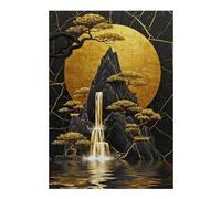 Puzzles for Adults 38x26cm/1000pcs Puzzles Golden Waterfall And Bonsai Trees Jigsaw for Adults Relaxing Games Presents for Women Stress Reduction Gifts 38x26cm/1000pcs