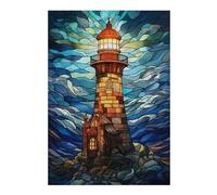 Puzzles for Adults 38x26cm/1000pcs Puzzles Lighthouse Stained Glass Jigsaw for Adults Relaxing Games But Fun And Humorous Deal As Gifts for The Whole Family 38x26cm/1000pcs