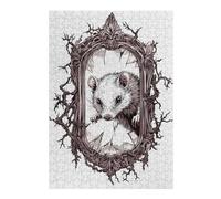 Puzzles for Adults 38x26cm/1000pcs Puzzles Opossum in A Broken Mirror Jigsaw for Adults Relaxing Games Presents for Women Stress Reduction Gifts 38x26cm/1000pcs