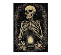 Puzzles for Adults 38x26cm/1000pcs Puzzles Skeleton Holding Lantern Jigsaw for Adults Relaxing Games Presents for Women Stress Reduction Gifts 38x26cm/1000pcs