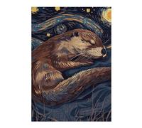Puzzles for Adults 38x26cm/1000pcs Puzzles Sleeping Otter in Starry Night Style Jigsaw for Adults Relaxing Games Presents for Women Stress Reduction Gifts 38x26cm/1000pcs