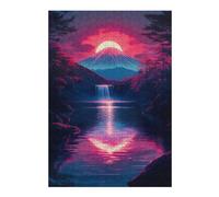 Puzzles for Adults 38x26cm/1000pcs Puzzles Sunset Mountain Waterfall Mount Fuji Japanese Jigsaw for Adults Relaxing Games Presents for Women Stress Reduction Gifts 38x26cm/1000pcs