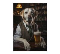 Puzzles for Adults 38x26cm/1000pcs Puzzles White Labrador at The Pub Jigsaw for Adults Relaxing Games Presents for Women Stress Reduction Gifts 38x26cm/1000pcs