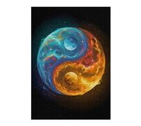 Puzzles for Adults 38x26cm/1000pcs Puzzles Yin Yang Space Jigsaw for Adults Relaxing Games Presents for Women Stress Reduction Gifts 38x26cm/1000pcs