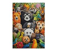 Puzzles for Adults 38x26cm/1000pcs Rainbow Wildlife Gathering Puzzles for Adults Brain Teaser Game Perfect Decoration Unique Birthday And Xmas Gifts 38x26cm/1000pcs
