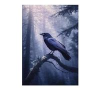 Puzzles for Adults 38x26cm/1000pcs Raven Crow in Misty Forest Teenagers Puzzles Toy Wall Decor Staycation Kill Time Christmas Birthday Gifts 38x26cm/1000pcs