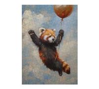 Puzzles for Adults 38x26cm/1000pcs Red Panda Balloon Flying Jigsaws for Adults Brain Teaser Game Difficult Hard Challenging Game Gifts 38x26cm/1000pcs