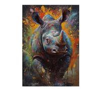 Puzzles for Adults 38x26cm/1000pcs Rhino Painting Jigsaws for Adults Brain Teaser Game Difficult Hard Challenging Game Gifts 38x26cm/1000pcs