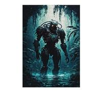 Puzzles for Adults 38x26cm/1000pcs Robot Exploring Forest Teenagers Puzzles Toy Wall Decor Staycation Kill Time Christmas Birthday Gifts 38x26cm/1000pcs