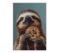 Puzzles for Adults 38x26cm/1000pcs Sloth Eating Cookie Jigsaws for Adults Brain Teaser Game Difficult Hard Challenging Game Gifts 38x26cm/1000pcs