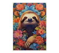 Puzzles for Adults 38x26cm/1000pcs Sloth Flower Portrait Adult Jigsaw Puzzle Hands-on Game Precision Cutting Challenging Game Gifts 38x26cm/1000pcs
