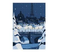 Puzzles for Adults 38x26cm/1000pcs Snowy Paris Night Adult Jigsaw Puzzle Hands-on Game Precision Cutting Challenging Game Gifts 38x26cm/1000pcs