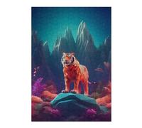 Puzzles for Adults 38x26cm/1000pcs Tiger Blue Night Jigsaws for Adults Brain Teaser Game Difficult Hard Challenging Game Gifts 38x26cm/1000pcs