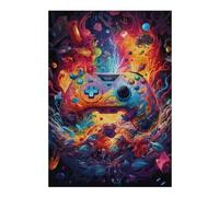 Puzzles for Adults 38x26cm/1000pcs Vibrant Gaming Controller Artwork -100 Puzzles for Adults Brain Teaser Game Perfect Decoration Unique Birthday And Xmas Gifts 38x26cm/1000pcs