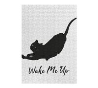 Puzzles for Adults 38x26cm/1000pcs Wake My Cat Up Ilustration Teenagers Puzzles Toy Wall Decor Staycation Kill Time Christmas Birthday Gifts 38x26cm/1000pcs