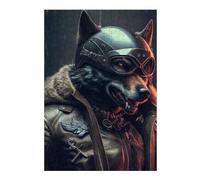 Puzzles for Adults 38x26cm/1000pcs Wolf Biker Leather Jacket Adult Jigsaw Puzzle Hands-on Game Precision Cutting Challenging Game Gifts 38x26cm/1000pcs