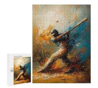 Puzzles for Adults 500 PCS Abstract Baseball Player - Dynamic Sports Art Jigsaw for Adults Relaxing Games Analysis And Logic Unique Birthday And Xmas Gifts 500 PCS