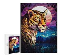 Puzzles for Adults 500 PCS Abstract Leopard Night Moo Jigsaws for Adults Relaxing Games Enhance Memory Unique Birthday And Xmas Gifts 500 PCS