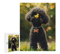 Puzzles for Adults 500 PCS Adorable Poodle with Yellow Duck Toy Puzzle For Teenagers Improve Memory Challenging To Complete Challenging Family Fun Game 500 PCS