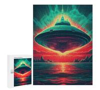 Puzzles for Adults 500 PCS Alien Spaceship Rising Puzzles for Adults Family Games Stress Reliever Unique Birthday And Xmas Gifts 500 PCS