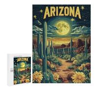Puzzles for Adults 500 PCS Arizona Desert Landscape with Cacti Jigsaw for Teenagerss Pattern Assembly Parent-child Interaction Beautiful Design Game 500 PCS