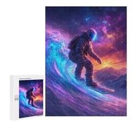 Puzzles for Adults 500 PCS Astronaut Snowboarding in Space-2 Puzzles for Teenagers Staycation Kill Time Help The Brain Exercise Unique Birthday And Xmas Gifts 500 PCS