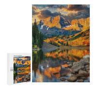 Puzzles for Adults 500 PCS Autumn Mountain Reflection Lake Jigsaws for Adults Puzzle Difficult Challenge Help The Brain Exercise Unique Challenge Game 500 PCS