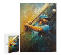 Puzzles for Adults 500 PCS Baseball Batter Swing - Energetic Abstract Sports Art Jigsaw for Adults Relaxing Games Analysis And Logic Unique Birthday And Xmas Gifts 500 PCS