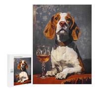 Puzzles for Adults 500 PCS Beagle with Wine Glass Puzzles for Adults Hands-on Game But Fun And Humorous Christmas Birthday Gifts 500 PCS