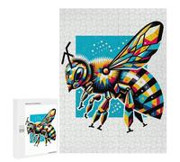 Puzzles for Adults 500 PCS Bee Wpap Pop Art Jigsaws for Adults Relaxing Games Enhance Memory Unique Birthday And Xmas Gifts 500 PCS