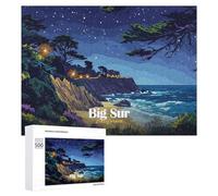 Puzzles for Adults 500 PCS Big Sur California Night Landscape Jigsaw for Adults Relaxing Games Presents for Women Challenging Game Gifts 500 PCS