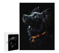 Puzzles for Adults 500 PCS Black & Gold Australian Shepherd Jigsaw for Adults Relaxing Games Analysis And Logic Unique Birthday And Xmas Gifts 500 PCS