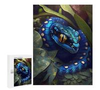 Puzzles for Adults 500 PCS Blue Serpent in Lush Jungle Puzzle for Adults Family Games Hand Speed Race Unique Birthday And Xmas Gifts 500 PCS