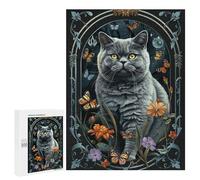 Puzzles for Adults 500 PCS British Shorthair Puzzles for Adults Hands-on Game But Fun And Humorous Christmas Birthday Gifts 500 PCS