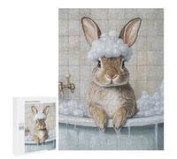 Puzzles for Adults 500 PCS Bunny Bath Time Jigsaw for Teenagerss Pattern Assembly Parent-child Interaction Beautiful Design Game 500 PCS