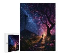 Puzzles for Adults 500 PCS Cherry Blossom Night Pathway Puzzle For Teenagers Improve Memory Challenging To Complete Challenging Family Fun Game 500 PCS